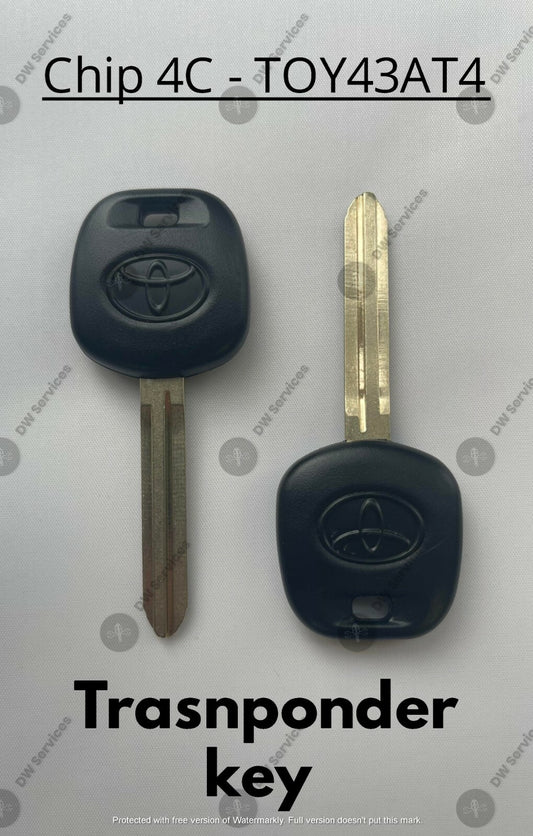 2x NEW! OEM Toyota Transponder Chip 4C Ignition Car Key Replacement TOY43AT4