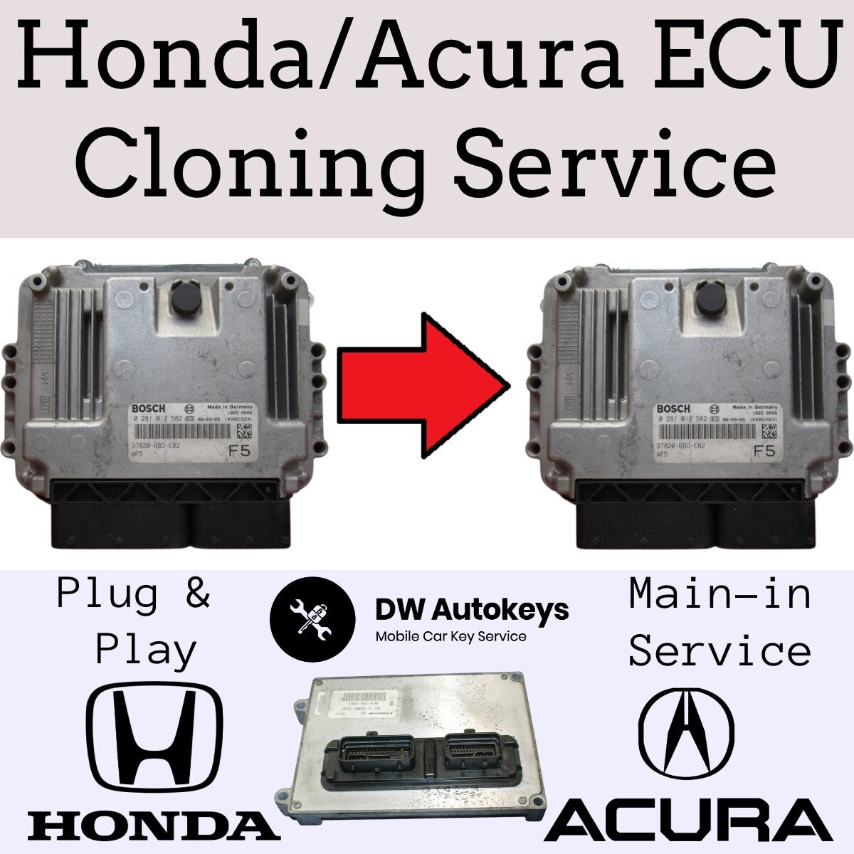 Honda / Acura ECM ECU MAIL IN Cloning SERVICE / Plug and Play Bosch / Keihin /ZF