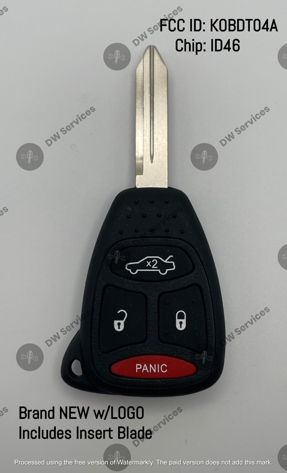 NEW! Chrysler 300 / Aspen 4-button KEYLESS entry remote head key FOB KOBDT04A
