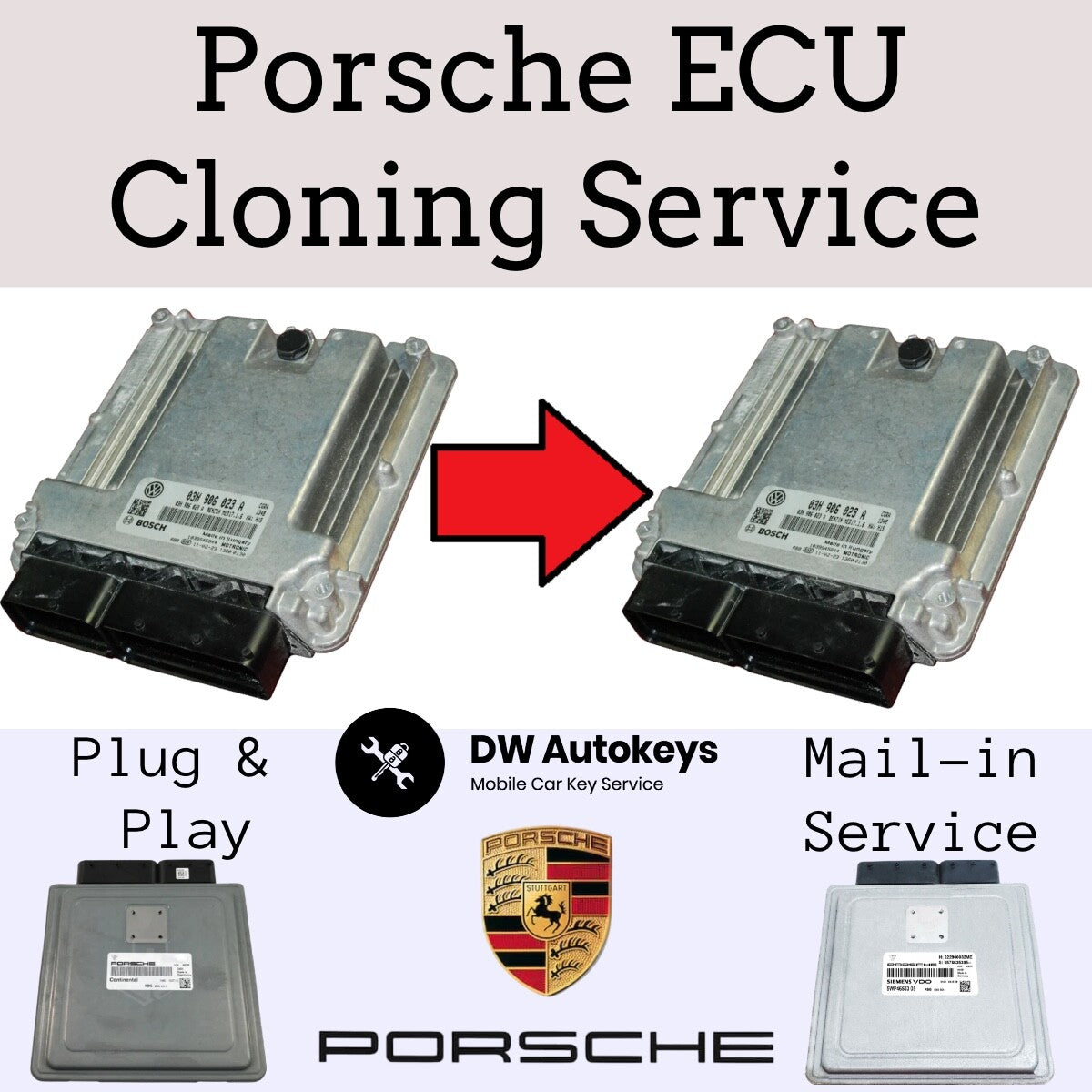 Porsche ECM ECU MAIL IN Cloning SERVICE / Plug and Play Bosch /Continental / VDO