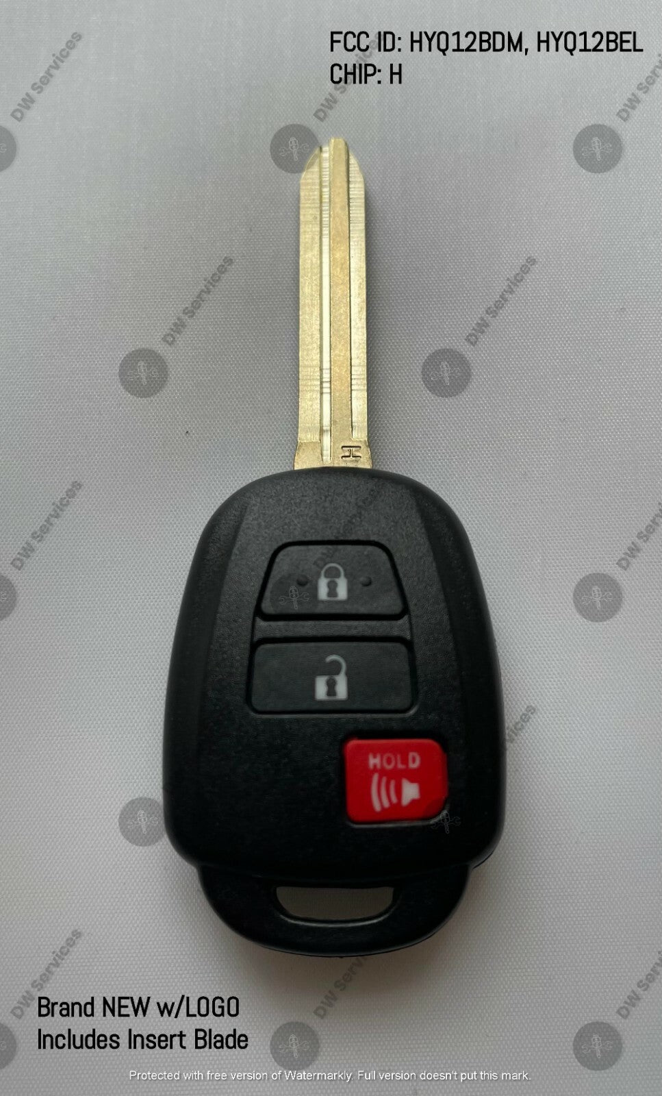 NEW! Toyota 3 button remote head key fob HYQ12BDM, HYQ12BEL - H CHIP