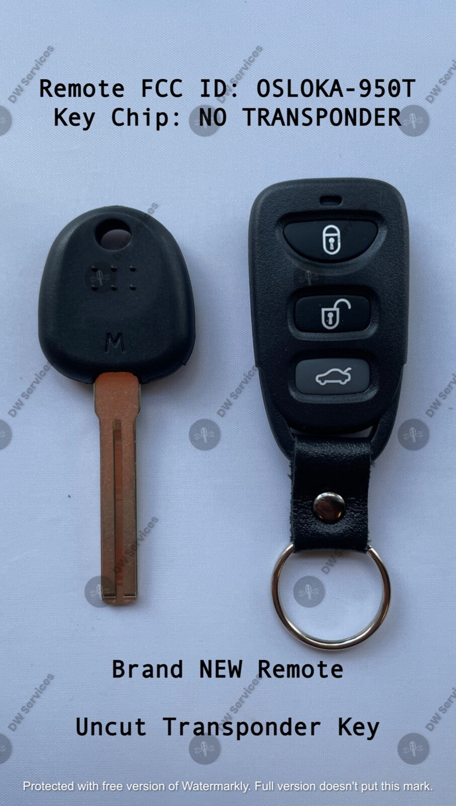 NEW! Hyundai keyless entry remote FOB OSLOKA-950T  & Non-Transponder KEY SONATA