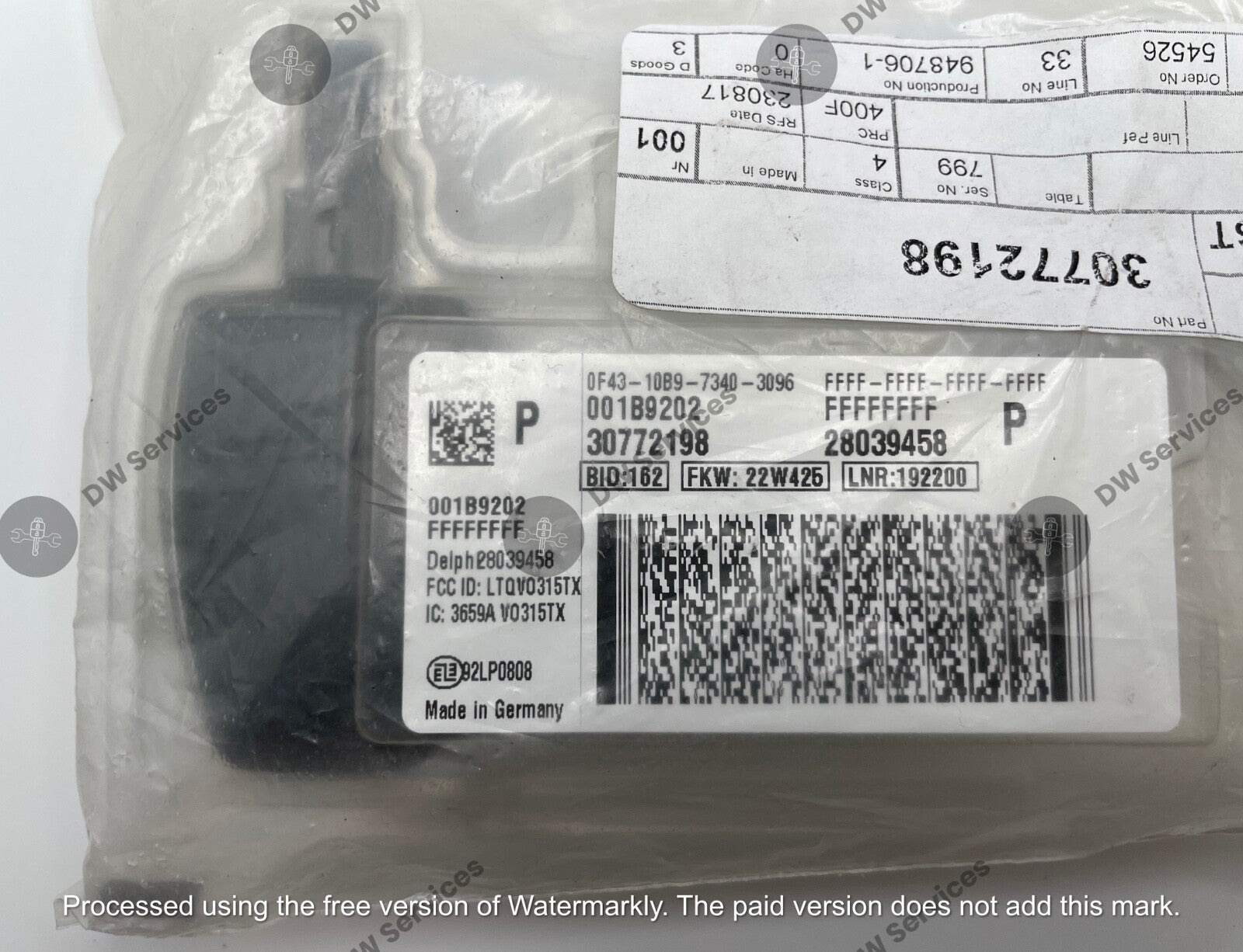 NEW! Genuine VOLVO keyless entry Key FOBIK LTQV0315TX C70 C30 S40 V50 30772198