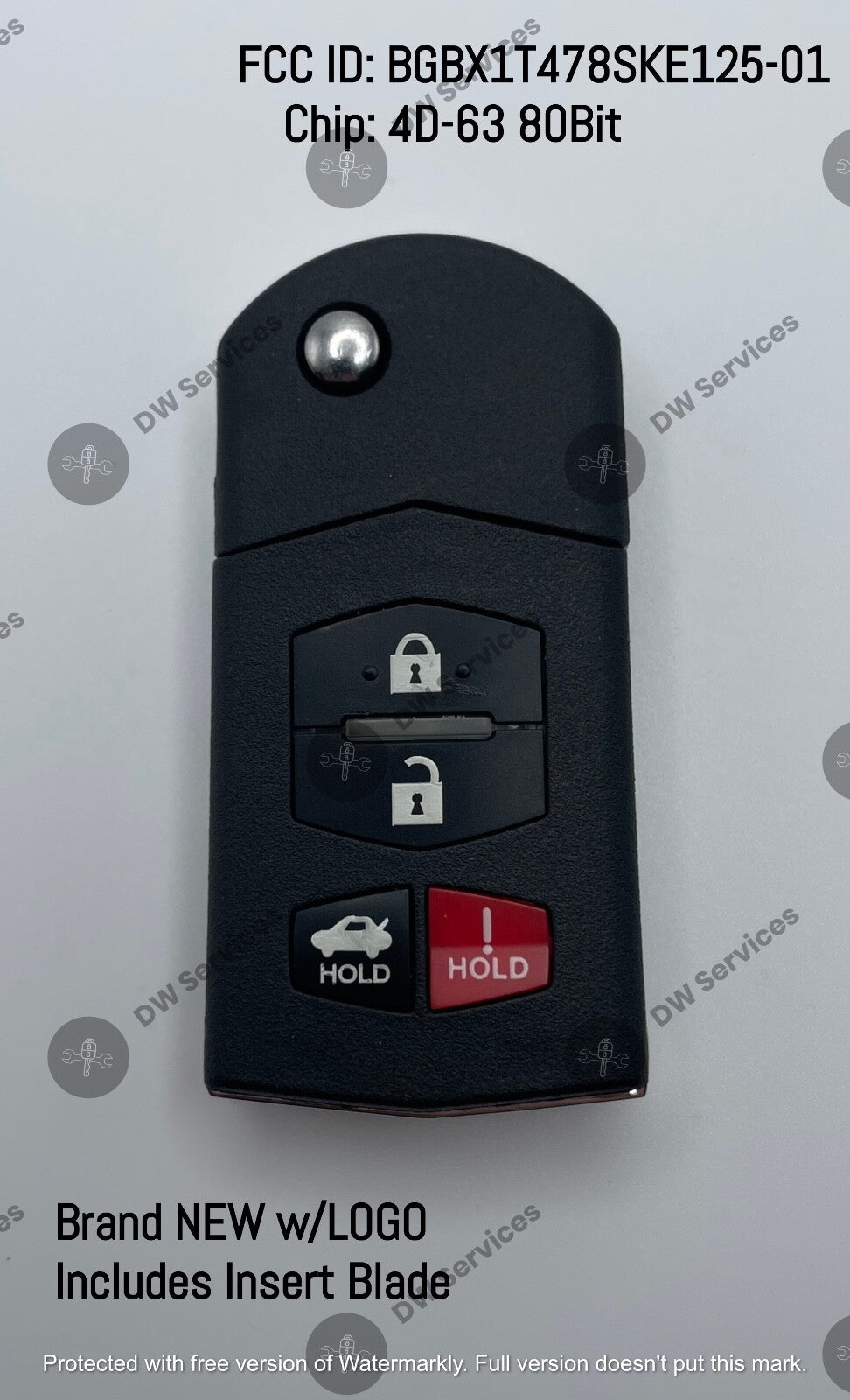 NEW! Mazda keyless entry remote flip key BGBX1T478SKE125-01 MX-5 Miata 3 Speed 6