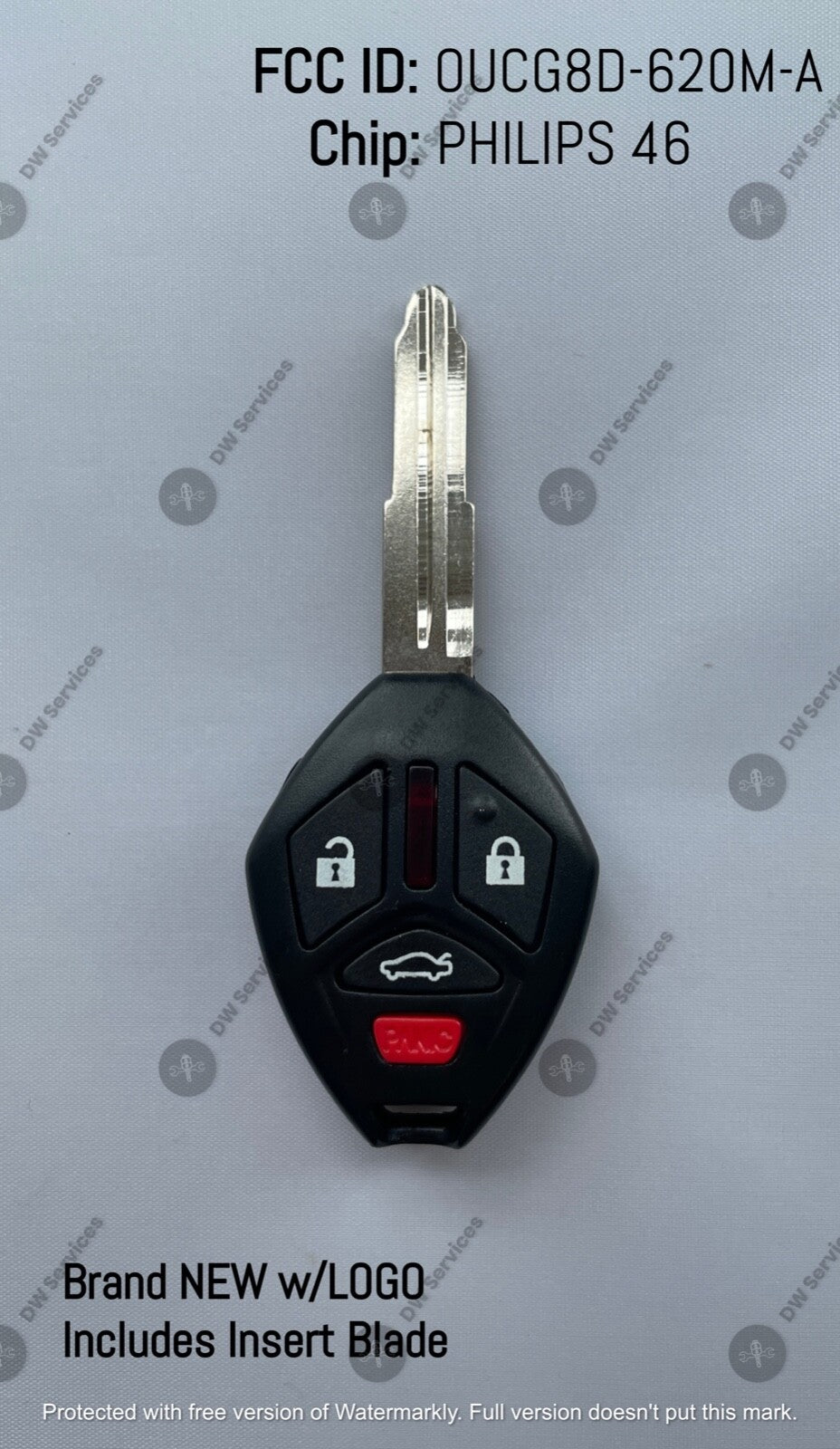 NEW! Mitsubishi 4 button remote head key UCG8D-620M-A Fob Eclipse Galant Chip 46