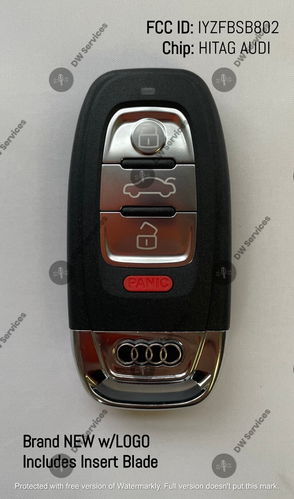 NEW! Audi  4-button remote PROXIMITY key fob WITH Comfort ACCESS IYZFBSB802