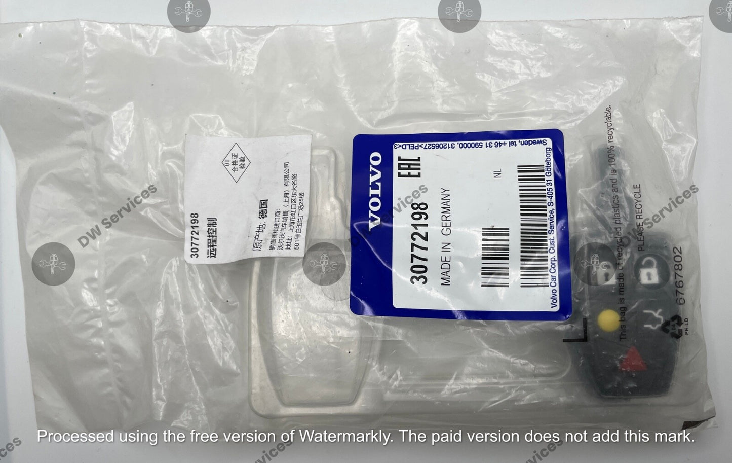 NEW! Genuine VOLVO keyless entry Key FOBIK LTQV0315TX C70 C30 S40 V50 30772198