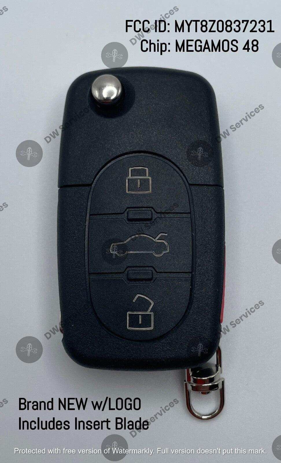 NEW! Audi 4-button 4D0837231 M MYT8Z0837231 remote flip key fob A4 A6 A8 S4 S6S8
