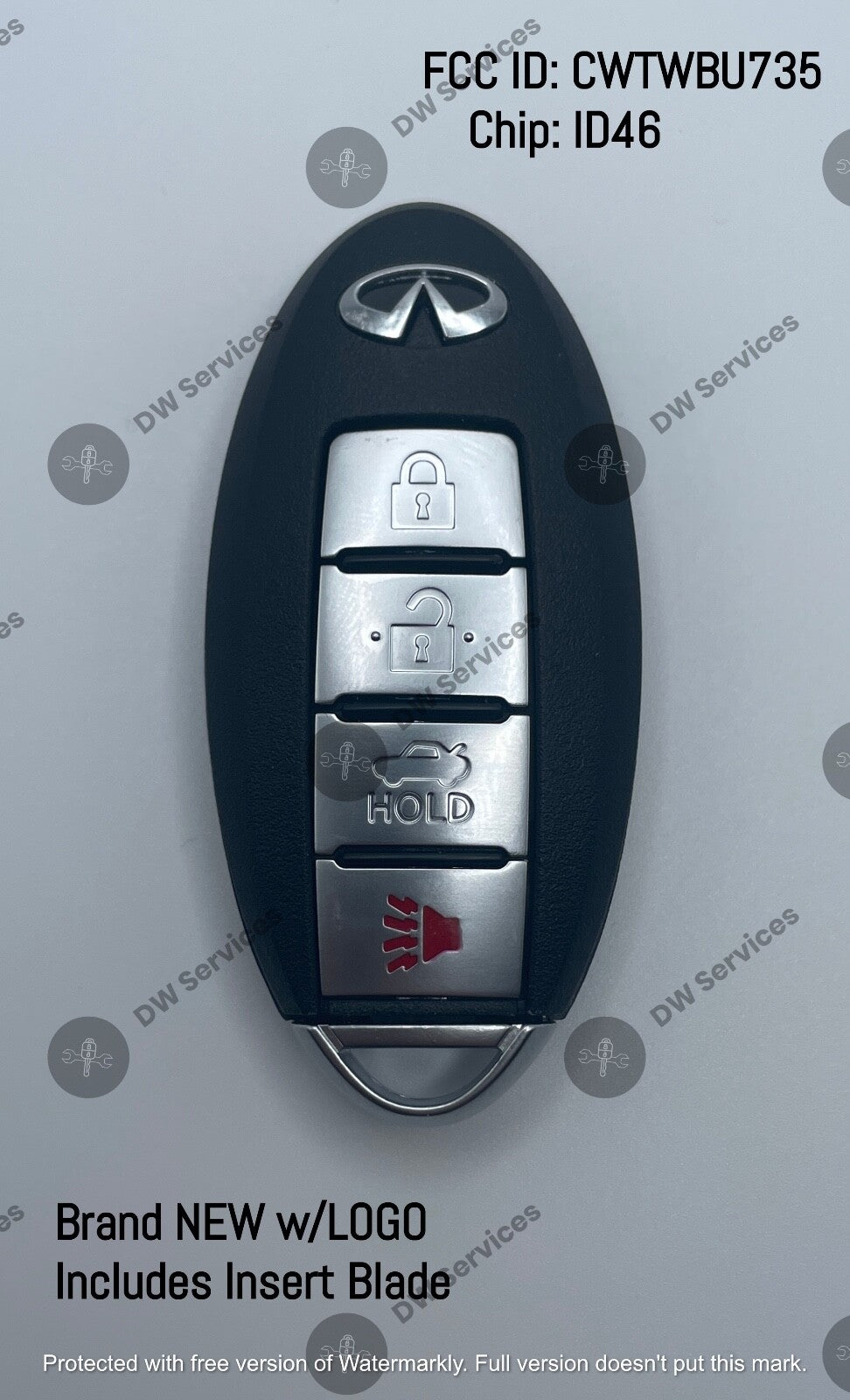 NEW! Infiniti 4 button PROXIMITY Remote SMART key CWTWBU735 06-10 M35 M45
