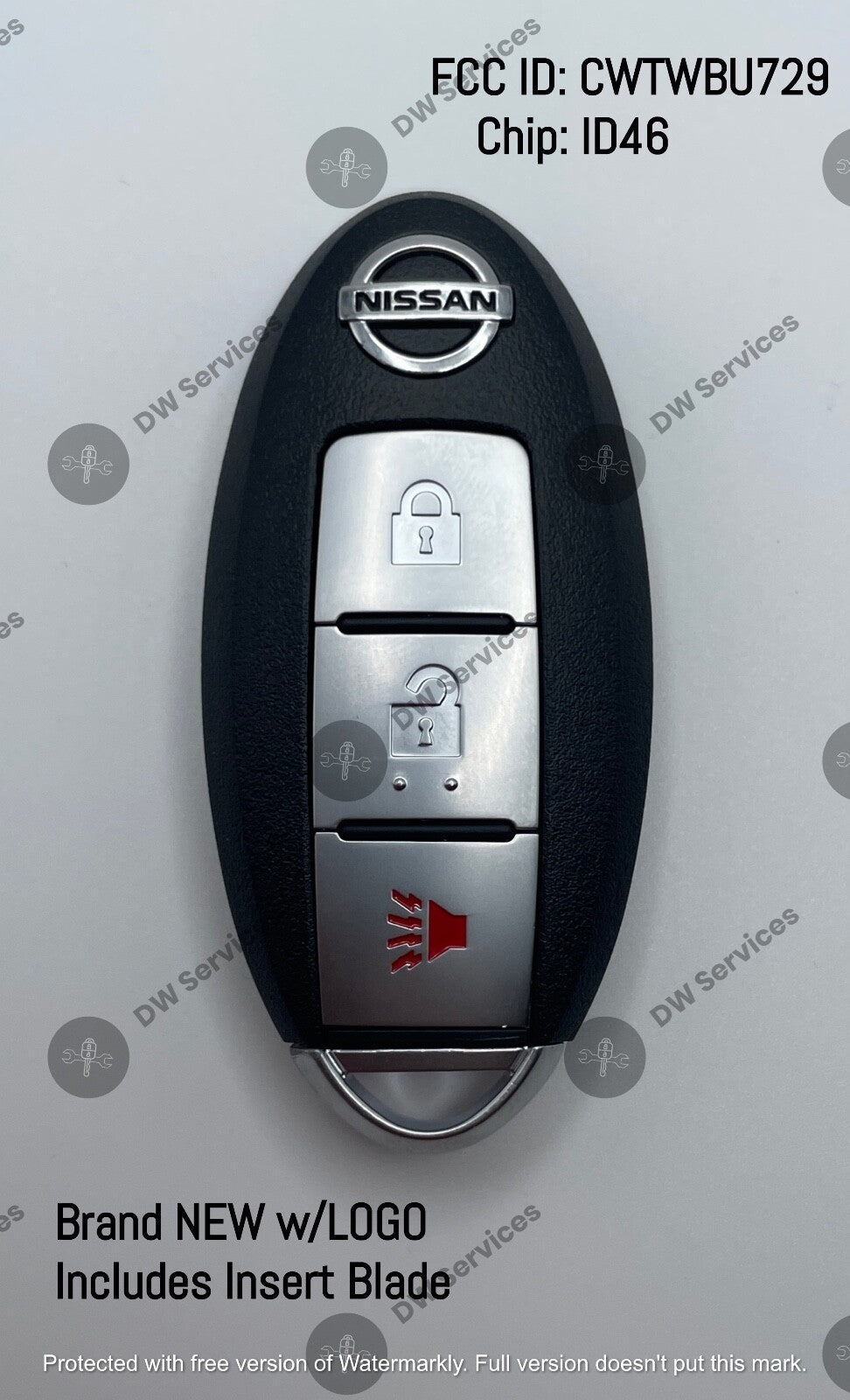 NEW! Nissan 3-button Proximity remote SMART key CWTWBU729 TWIST IGNITION