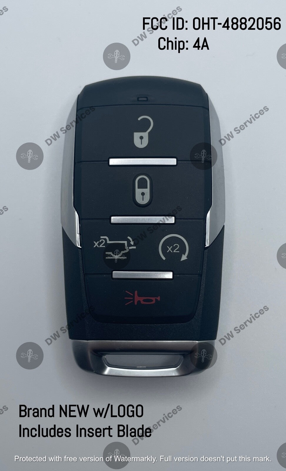NEW! Dodge RAM 1500 5 button SMART KEY PROXIMITY REMOTE FOB OHT-4882056