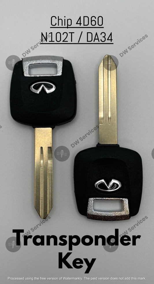 2x NEW! OEM Infiniti G20 I30 I35 QX4 Transponder Chip 4d60 Car Key Replacement