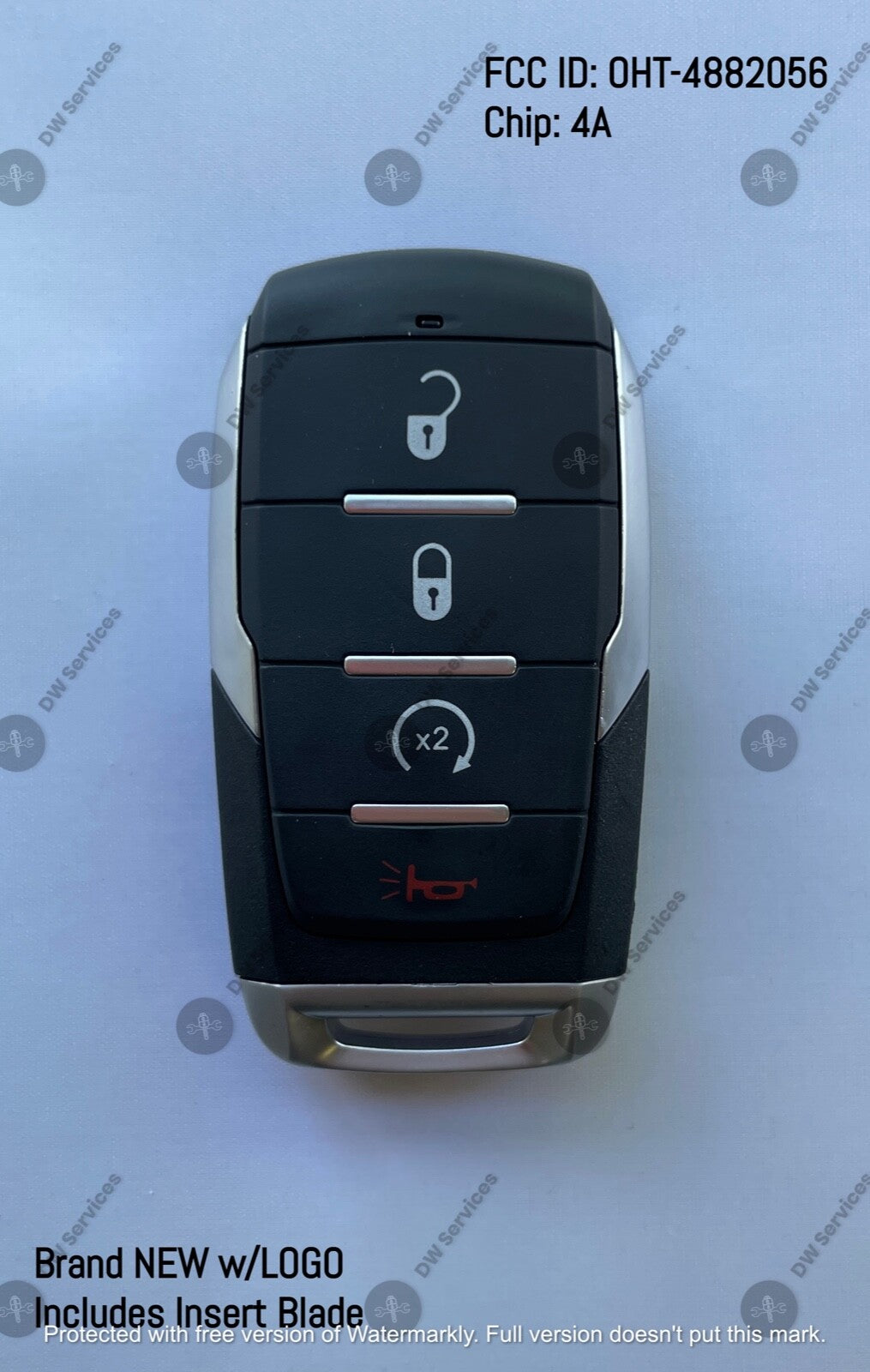NEW Dodge RAM 1500 4-button SMART KEY PROXIMITY REMOTE FOB OHT-4882056