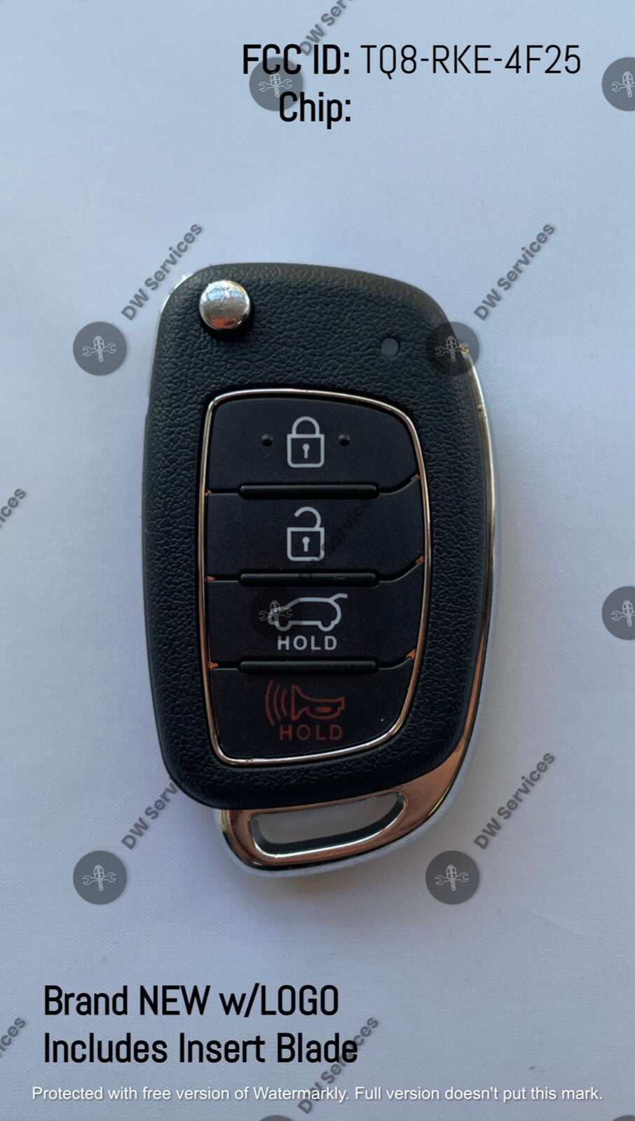 NEW! GENUINE Hyundai Tucson Flip key remote fob TQ8-RKE-4F25 TL-4BT 95430-D3010