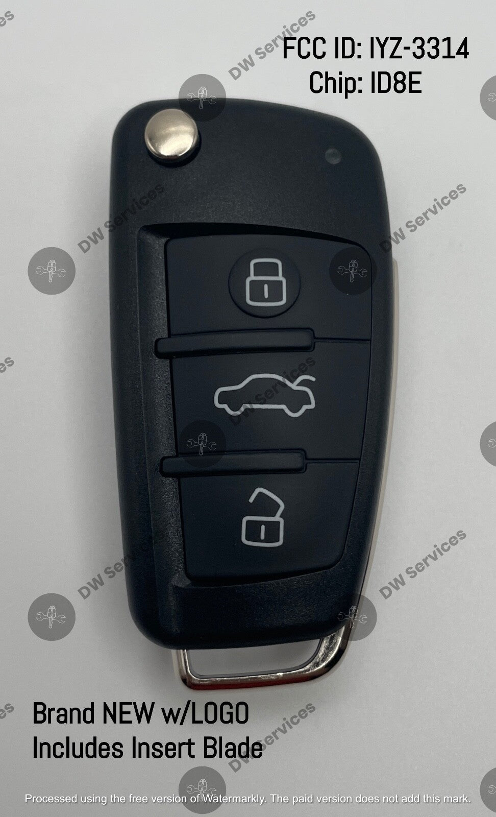 NEW! Audi keyless entry remote flip key fob IYZ 3314 / 4F0837220 N AG / 8E Chip