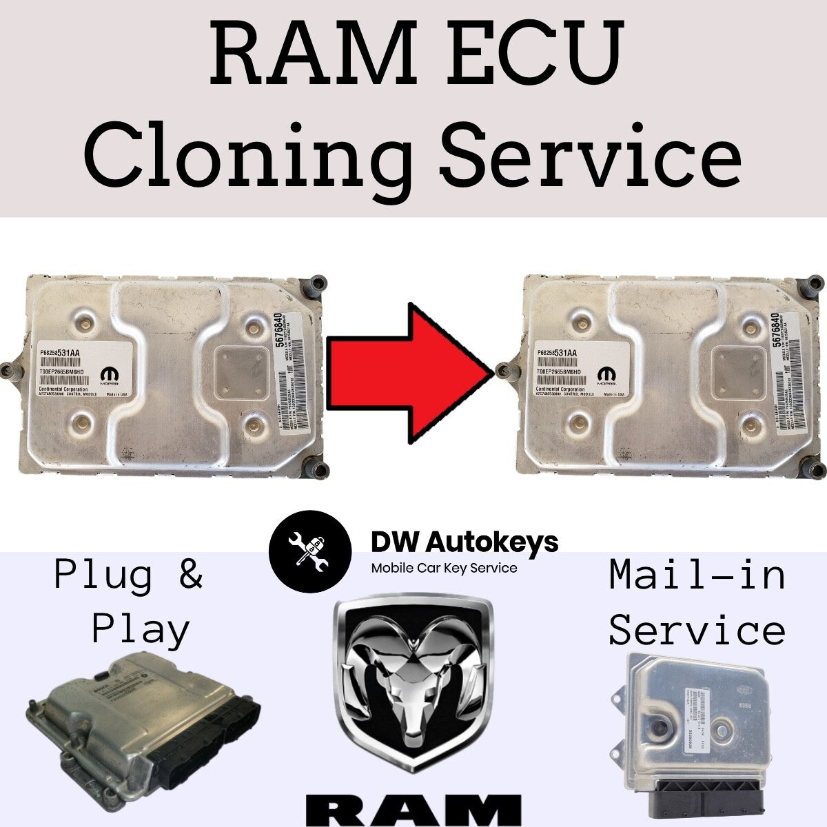MOPAR RAM ECM ECU MAIL IN Cloning SERVICE / Plug and Play Bosch / Siemens / VDO