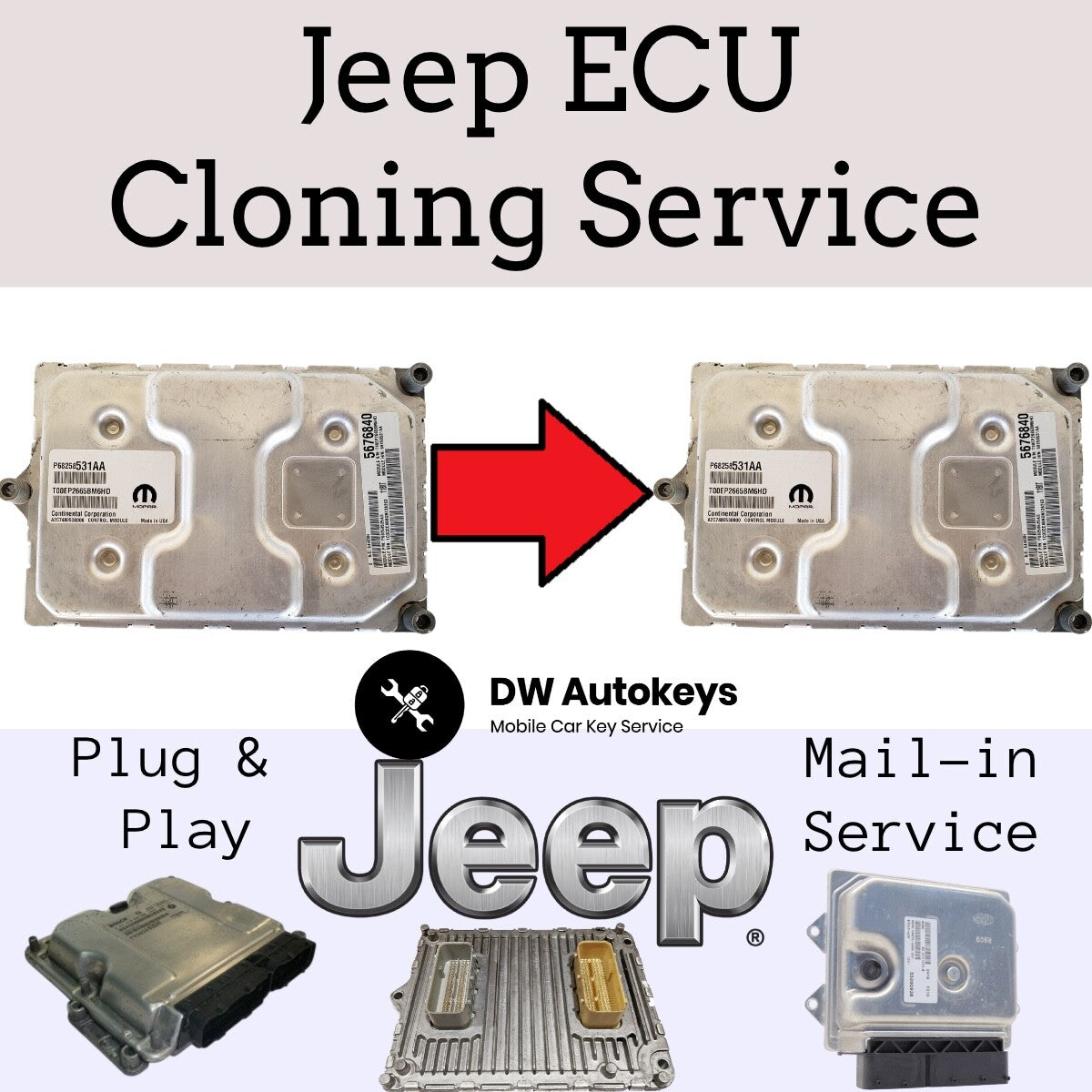 MOPAR Jeep ECM ECU MAIL IN Cloning SERVICE /Plug and Play Bosch / Magneti