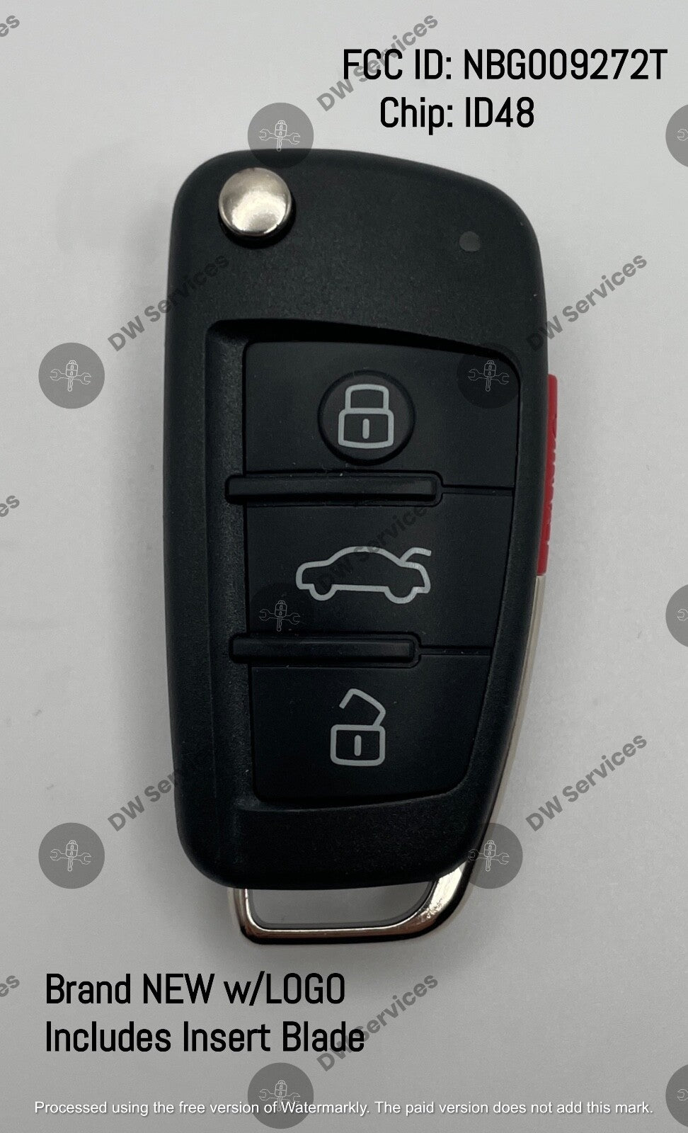 NEW! Audi 4-button remote flip key fob Switchblade NBG009272T - 8P0 837 220E