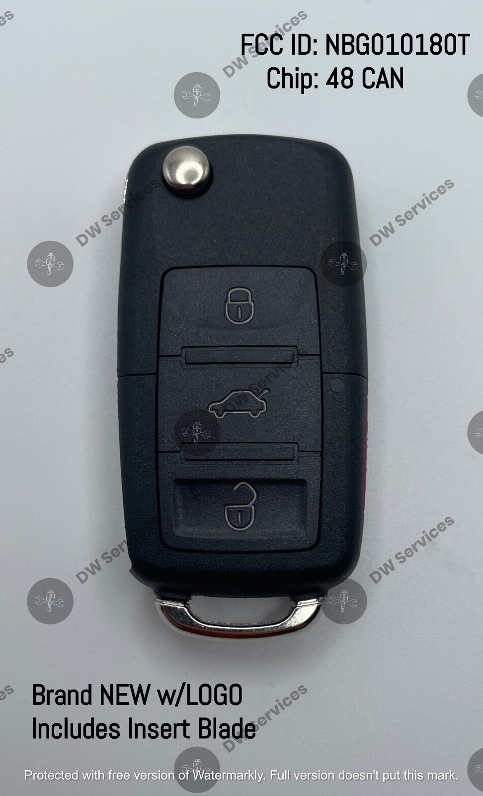 NEW! Volkswagen 4-button flip key remote fob 5K0837202 NBG010180T 48 CAN