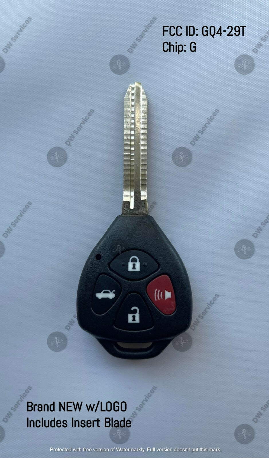 NEW! Toyota 4 button remote head key fob GQ4-29T - G CHIP Corolla Venza