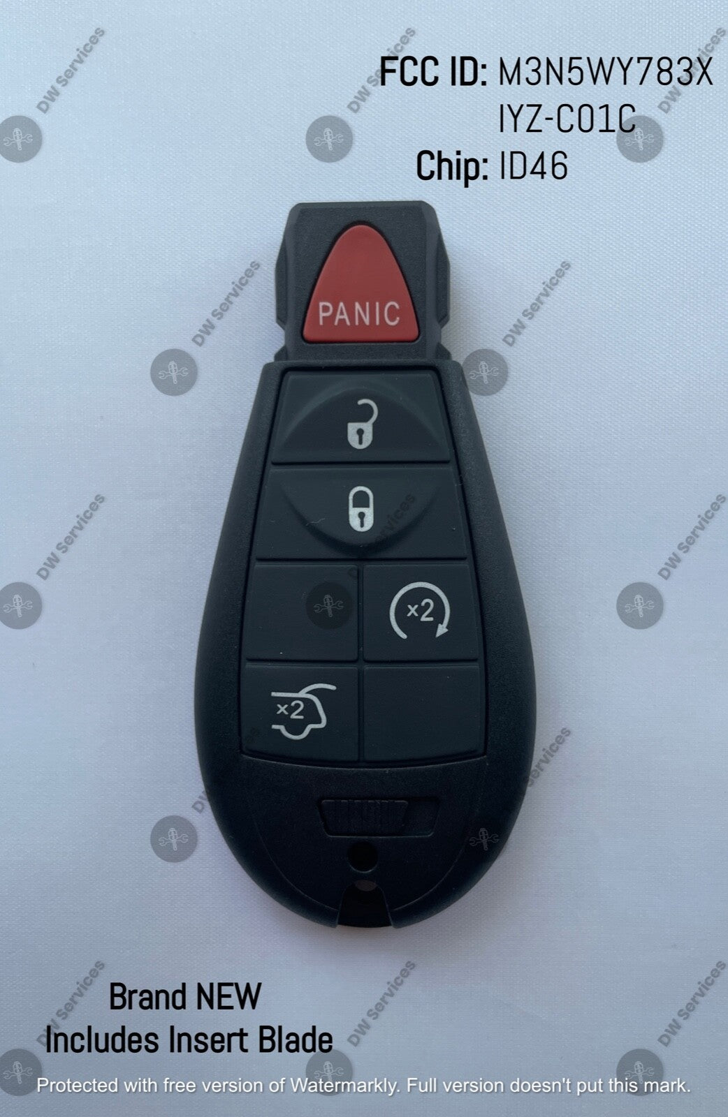 NEW! Dodge 5 button key remote fob FOBIK Transmitter IYZ-C01C / M3N5WY783X