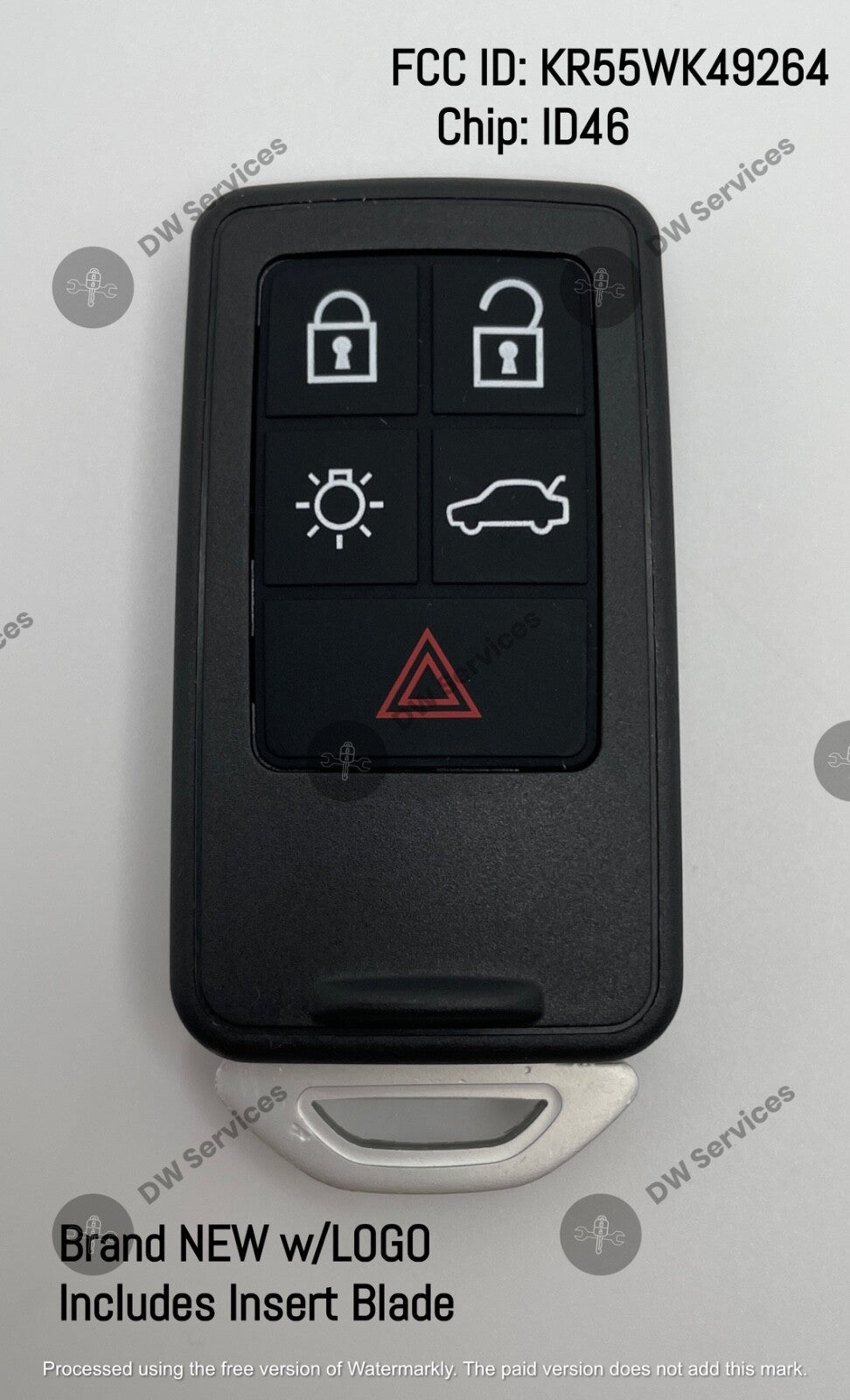 NEW! VOLVO keyless entry SLOT Key FOB KR55WK49264 S80 S60 XC60 V40 V60 V70 XC70