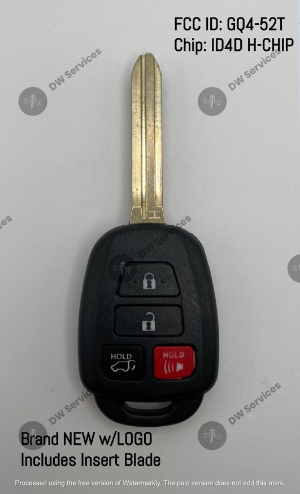 NEW! Toyota RAV4 / Highlander / Sequoia remote head key fob GQ4-52T  H-CHIP