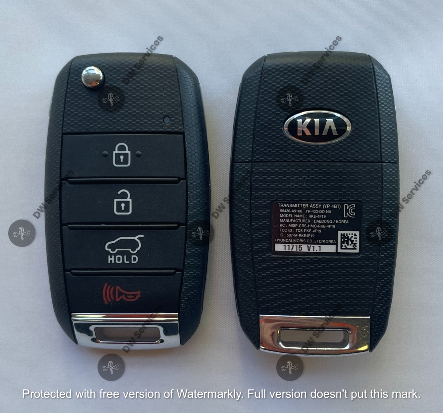 NEW! GENUINE KIA Sedona 15-19 Flip key remote fob TQ8-RKE-4F19 95430-A9100