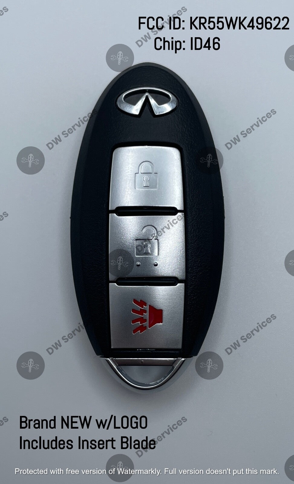 NEW! Infiniti 3-button PROXIMITY Remote SMART key KR55WK49622 EX35 FX35 QX50 FX5