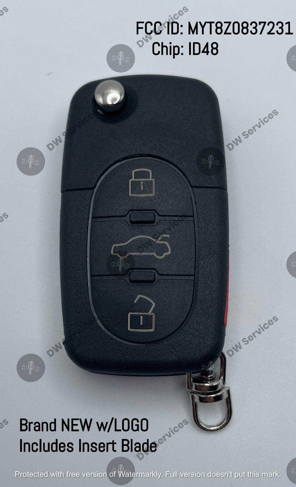 NEW! Audi keyless entry remote FLIP key fob 4D0837231E / 231P/D - MYT8Z0837231
