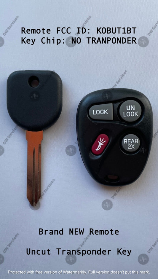 NEW! GM keyless entry remote FOB KOBUT1BT & NON Transponder KEY GMC Chevy Oldsmo