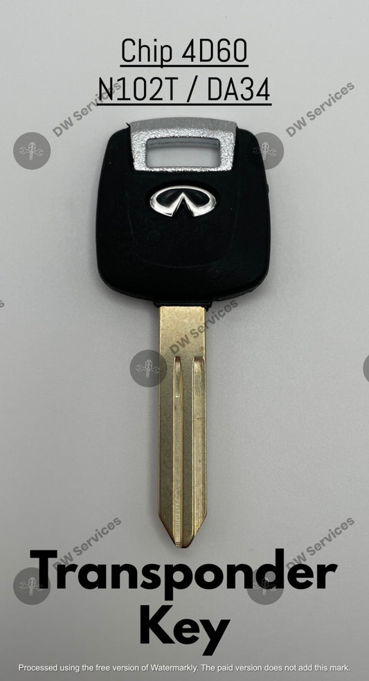 NEW! OEM Infiniti G20 I30 I35 QX4 Transponder Chip 4d60 Car Key Replacement N102