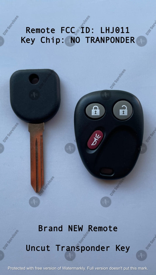 NEW! GM keyless entry remote FOB LHJ011 & NON Transponder KEY Chevy GMC Cadillac