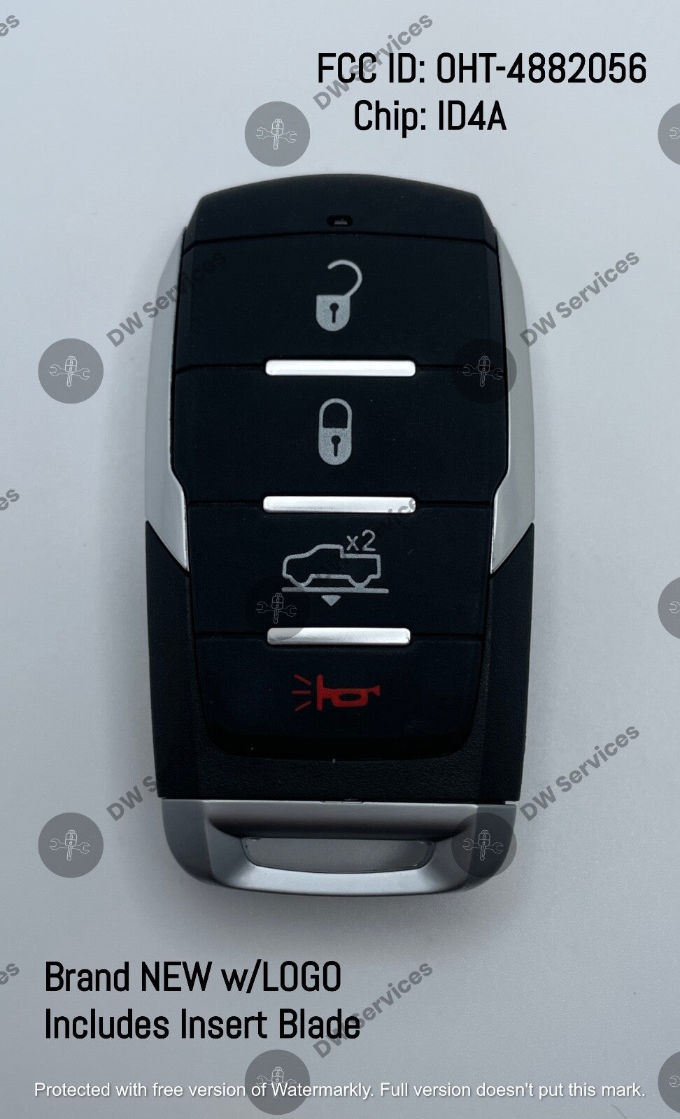NEW! Dodge RAM 1500 4-button SMART KEY PROXIMITY REMOTE FOB OHT-4882056
