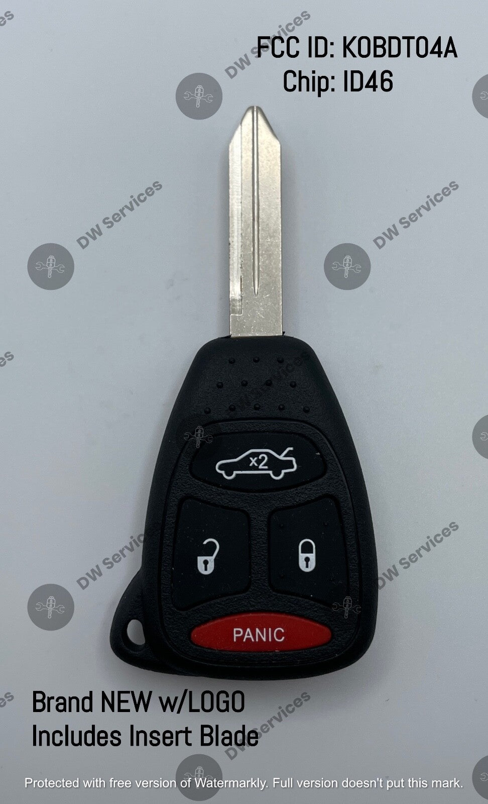 NEW! Dodge Charger / Durango / Magnum 4-button remote entry key FOB KOBDT04A