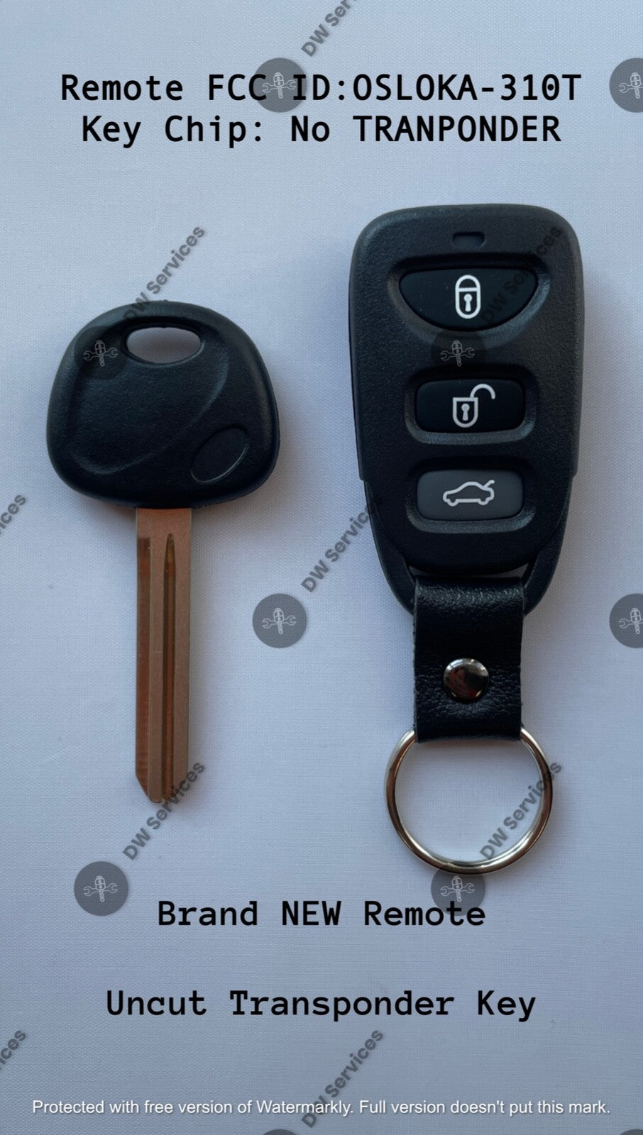 NEW! Hyundai keyless entry remote FOB OSLOKA-310T & Non-Transponder KEY SONATA