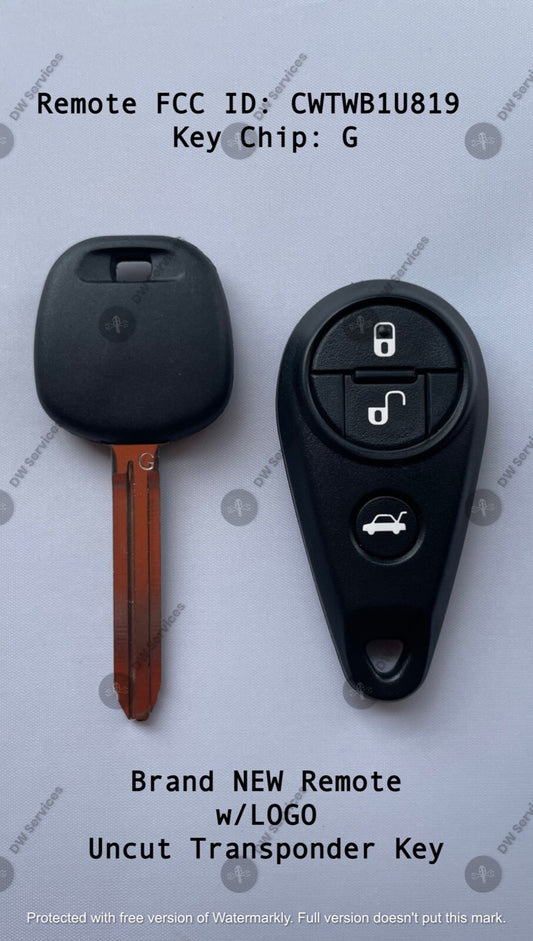 NEW! Subaru keyless entry remote FOB CWTWB1U819 &Transponder Chip G KEY Impreza
