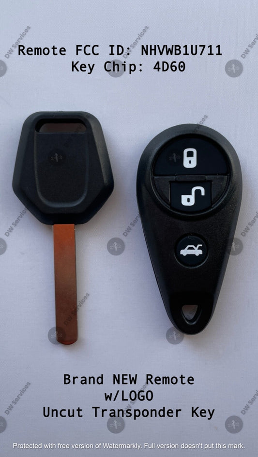 NEW! Subaru keyless entry remote FOB NHVWB1U711 &Transponder Chip KEY 4D60 40bit