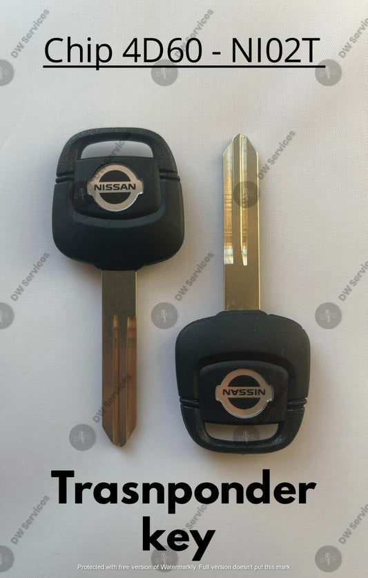 2x NEW! OEM Nissan Transponder Chip 4D60 Ignition Car Key Replacement NI02T N102