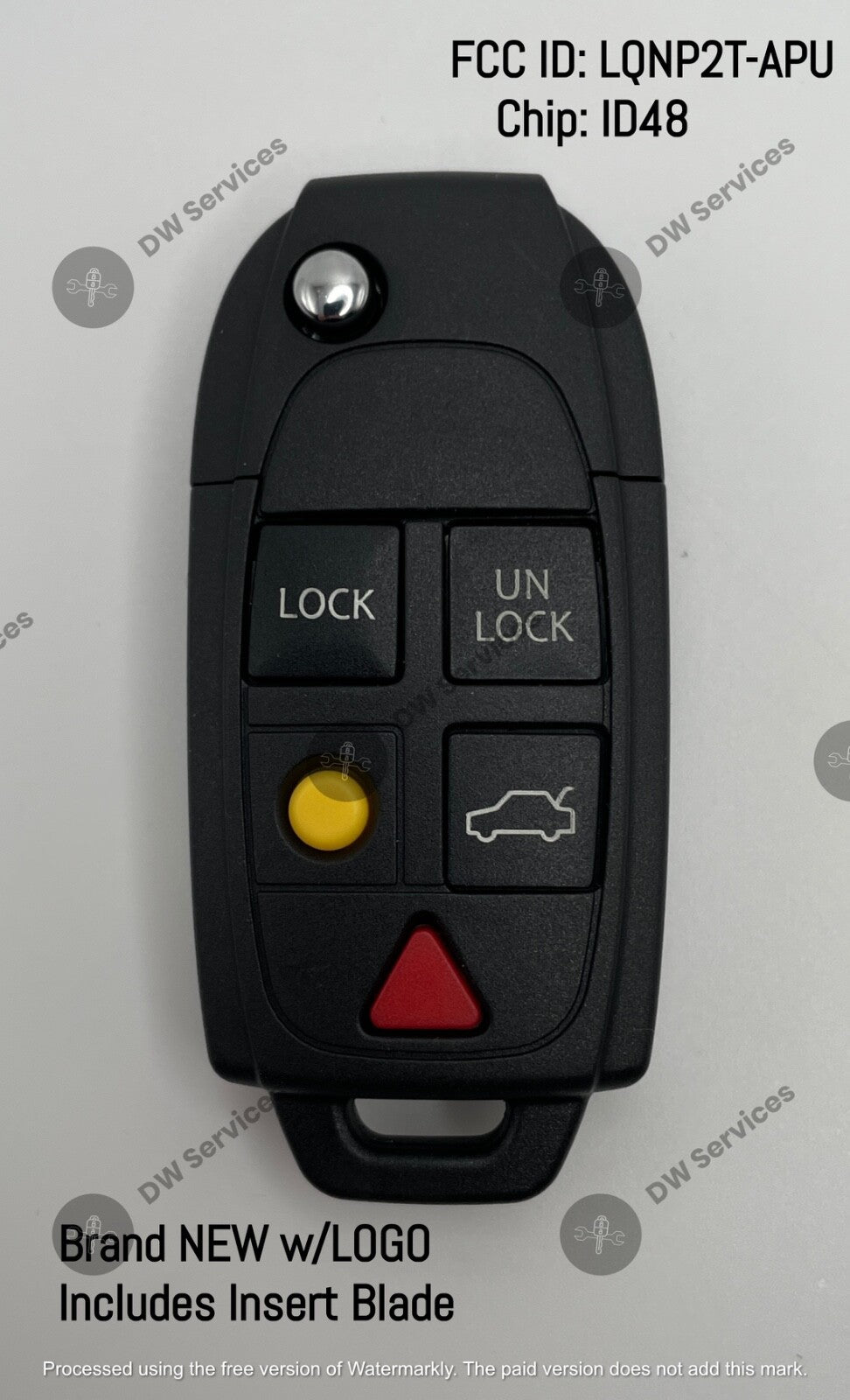 NEW! VOLVO Remote flip Key FOB LQNP2T-APU Megamos 48 S60 S80 XC90 V70 XC70 XC90
