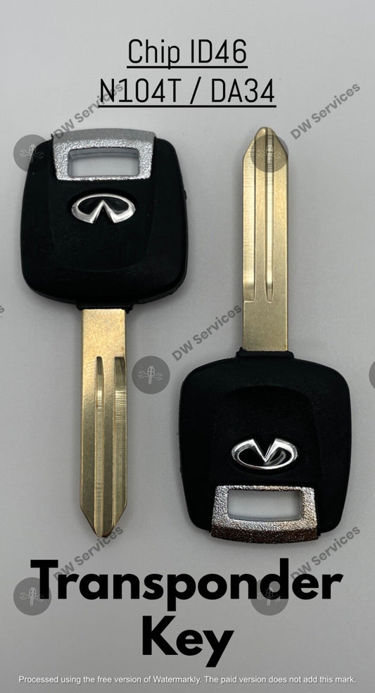 2x NEW! OEM Infiniti Transponder Chip 46 Ignition Car Key Replacement NI04T NI04