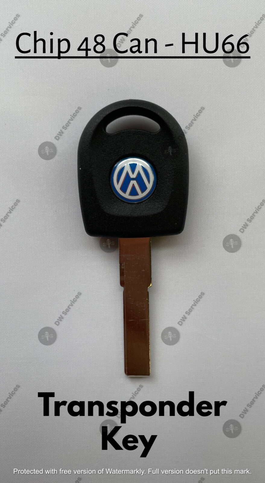 NEW! Volkswagen Transponder Chip Megamos 48 CAN Ignition Car Key Replacement