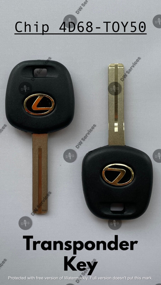 2x NEW! OEM Lexus Transponder Chip 4D 68 Ignition Key Replacement TOY50 Short