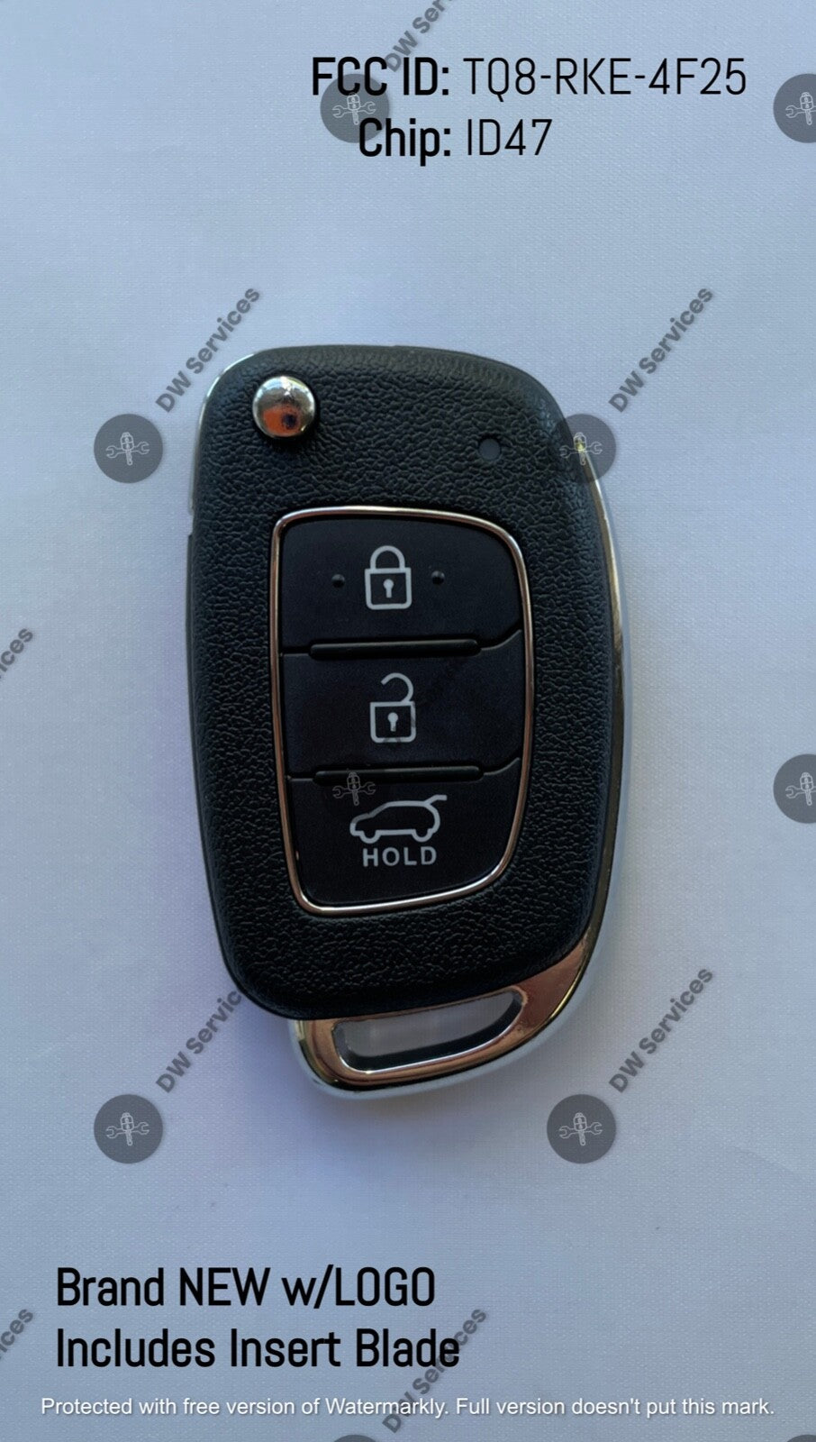 NEW! GENUINE Hyundai Sonata Flip key remote fob TQ8-RKE-4F25 (LF4BT) 95430-C1210