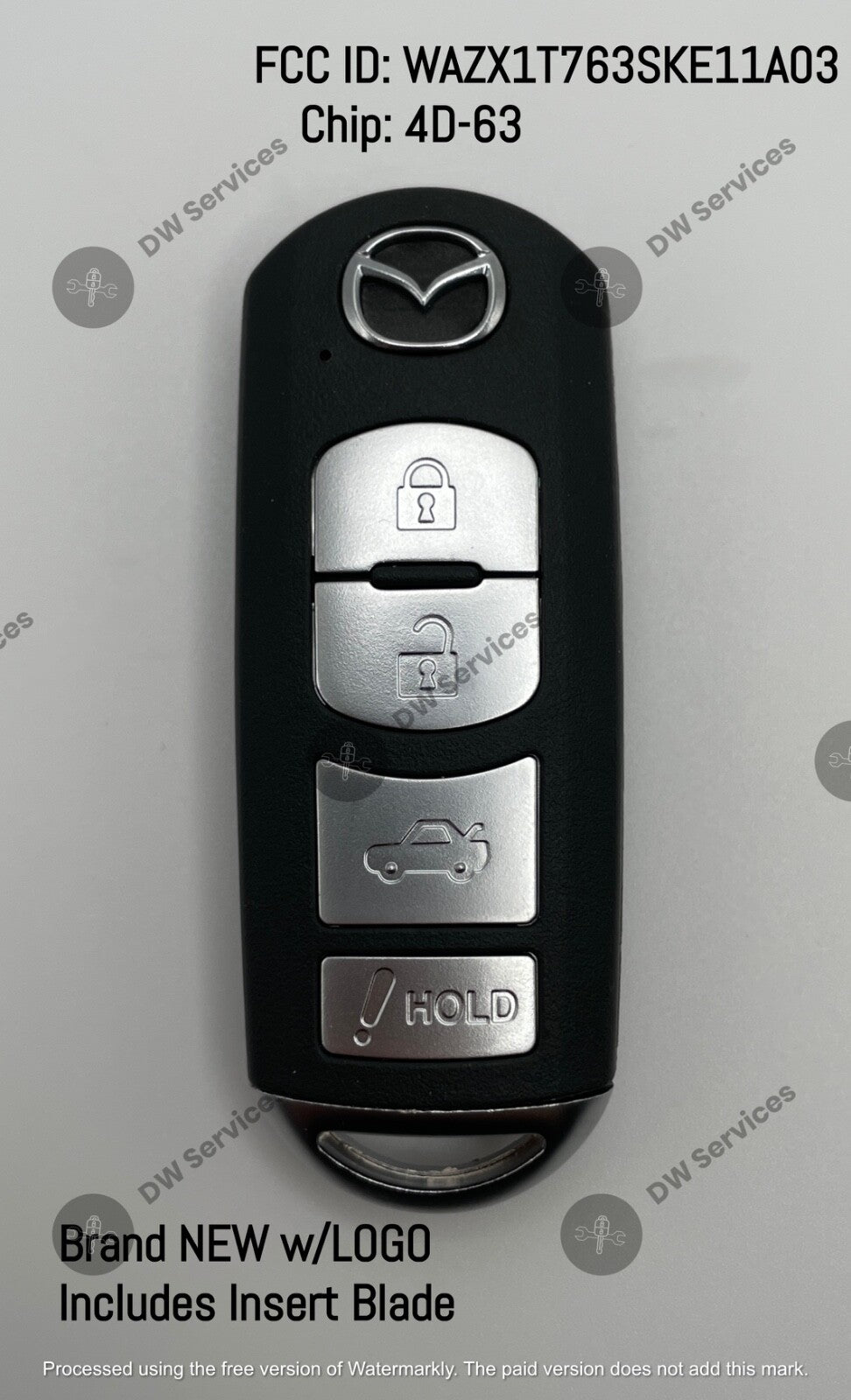 NEW! Mazda 3 / Speed PROXIMITY 4 button remote SMART key FOB WAZX1T763SKE11A03