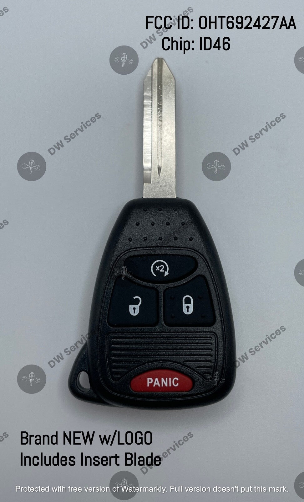 NEW! Jeep 4 button remote head key FOB OHT692713AA/2427 WRANGLER COMPASS PATRIOT