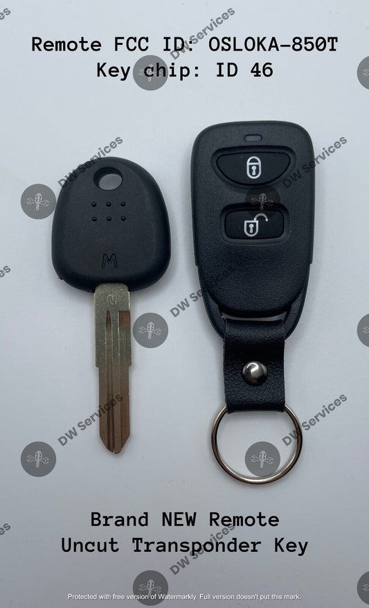 NEW! Hyundai Tucson keyless remote FOB OSLOKA-850T  & transponder Chip key ID46