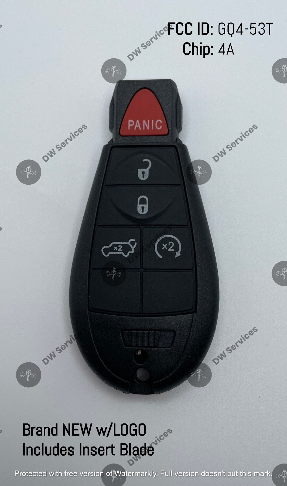 NEW! Jeep Cherokee 5-button keyless entry remote FOB FOBIK GQ4-53T 4A Chip