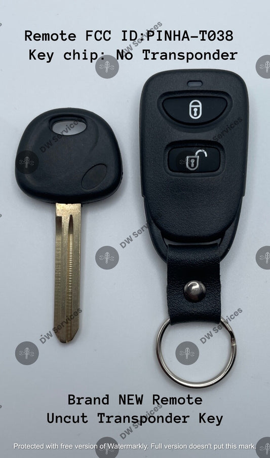 NEW! Hyundai Santa FE keyless entry remote FOB PINHA-T038 & Non-Transponder KEY