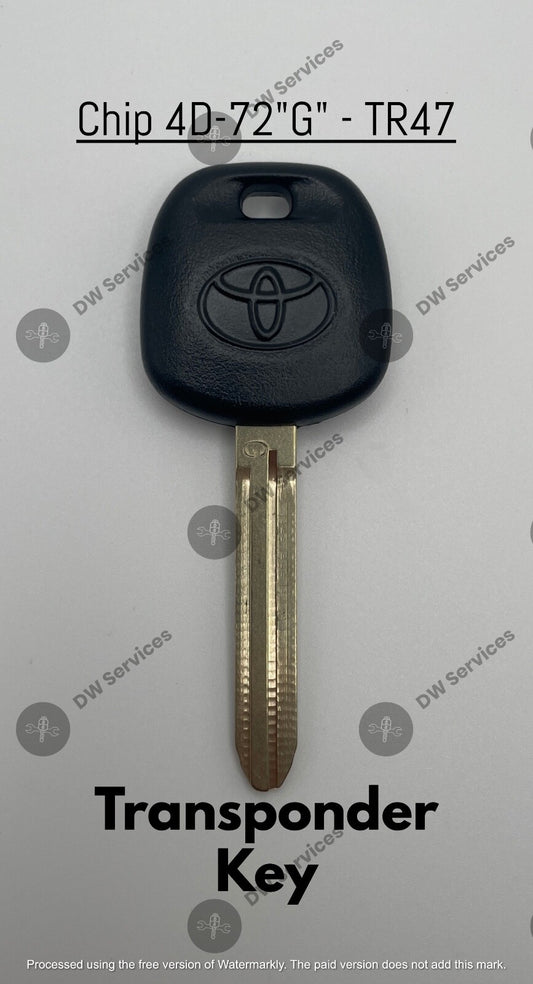NEW! OEM Genuine Toyota Transponder G Chip 4d-72 Ignition Car Key TOY44G
